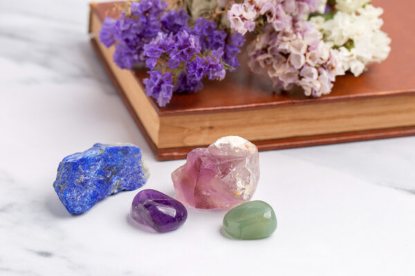 high angle crystals flowers arrangement