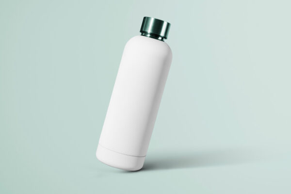 white reusable water bottle