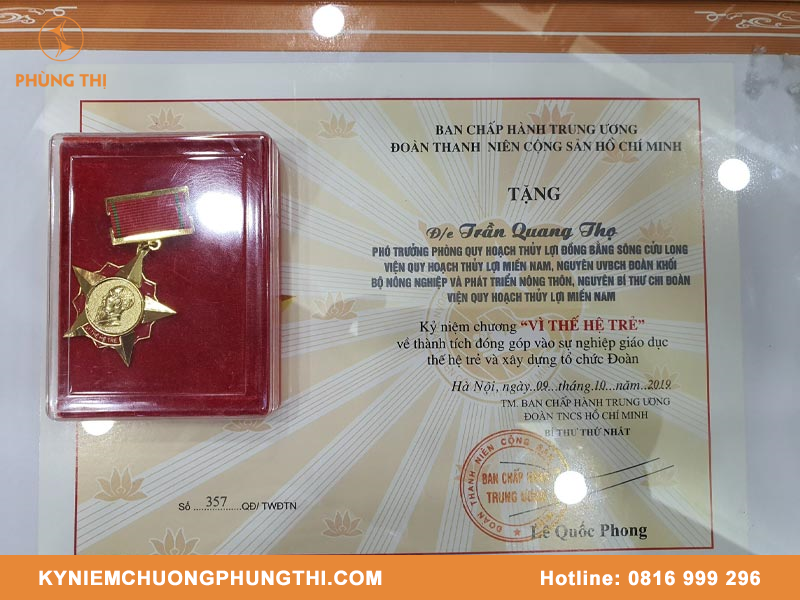 Tiêu chuẩn kỷ niệm chương vì thế hệ trẻ là gì?