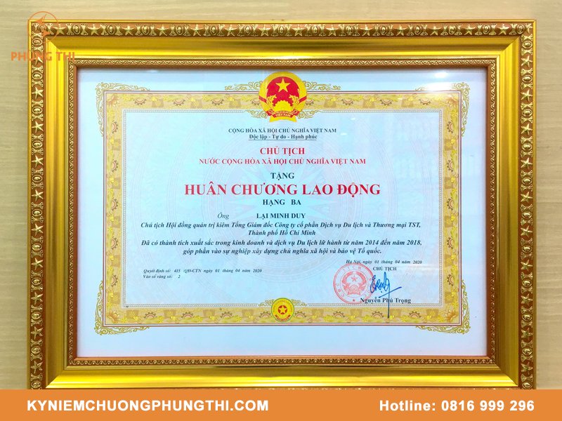 Huân chương Lao động Hạng 3 được bao nhiêu tiền?