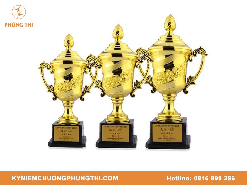 Cúp hợp kim in nội dung thiết kế đẹp, chất liệu bền bỉ Cúp hợp kim in nội dung